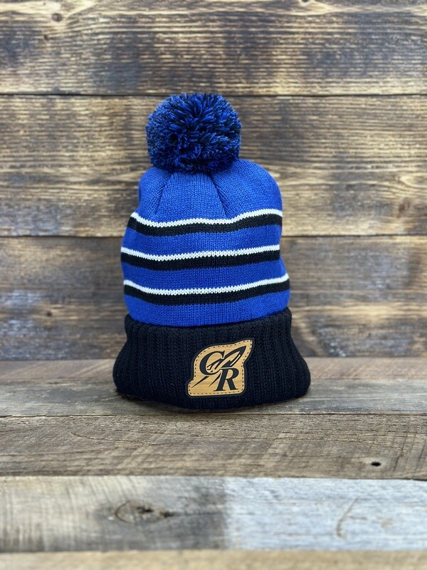 Central Rockets Striped Pom Beanie