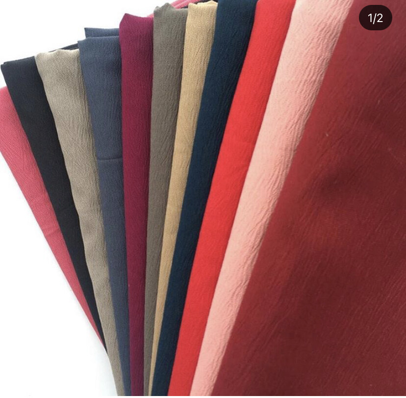 Self crinkled georgette hijabs