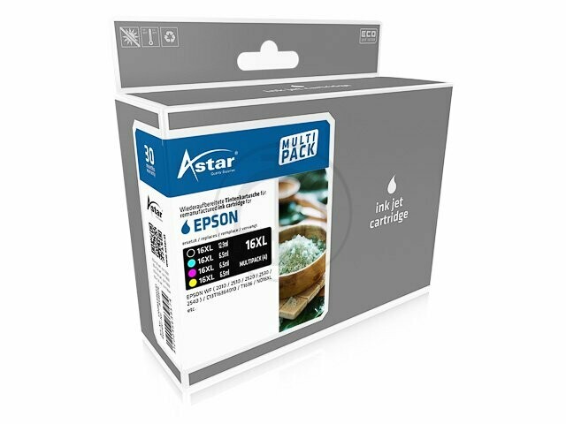 Astar Multipack für Epson T16XL WF 2630 Black, Cyan, Magenta u. Yellow