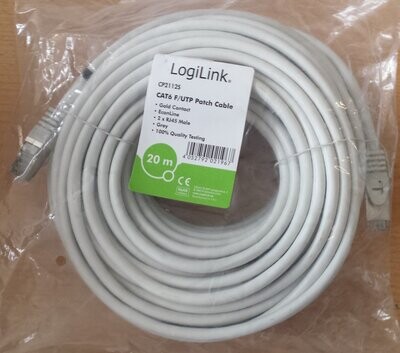 LogiLink Netzwerkkabel Patch Kabel Cat 6 20 m grau