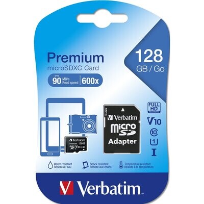 128 GB MikroSDXC Card Verbatim incl. Adapter