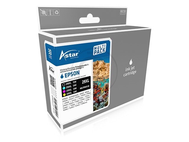 Astar Multipack für Epson T29 XP-345 Black, Cyan, Magenta u. Yellow Astar Multipack für Epson T29 XP-345 Black, Cyan, Magenta u. Yellow