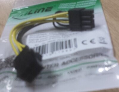 Inline Stromadapter 6 pol zu 8 pol. PCI-E