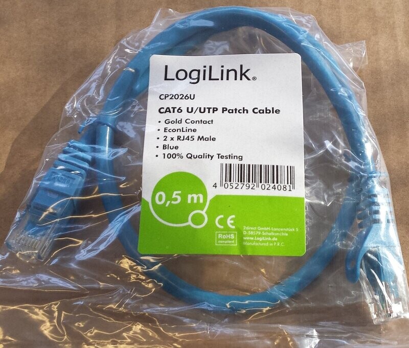 LogiLink Netzwerkkabel Patchkabel Cat6 0,5 m blau LogiLink Netzwerkkabel Patchkabel Cat6 0,5 m blau