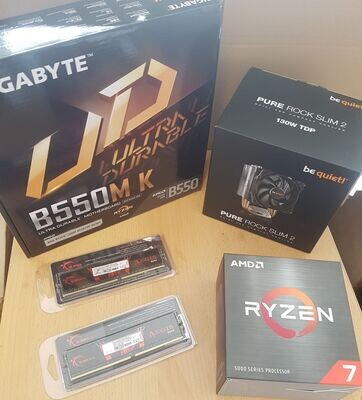 Aufrüstkit AMD Ryzen 7 5800X So. AM4 Boxed, Gigabyte Mainboard B550M K u. 16 GB DDR4 G.Skill Aegis