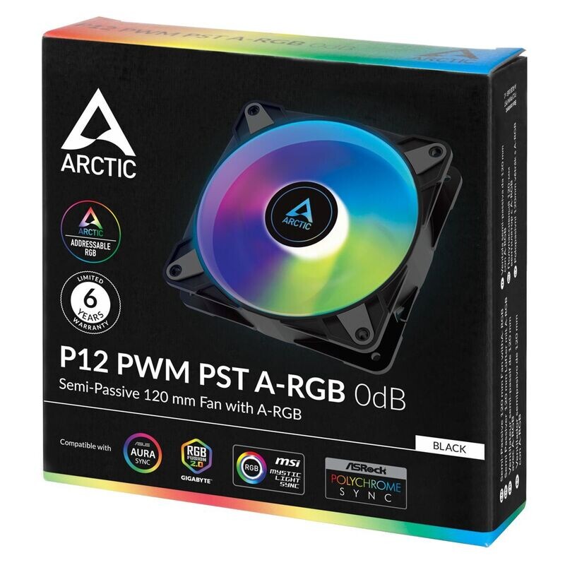 ARCTIC P12 PWM PST 120 mm schwarz/weiss A-RGB ARCTIC P12 PWM PST 120 mm schwarz/weiss A-RGB