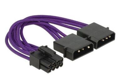 DeLock Stromadapter 8 pol. PCI-E zu 2x 4 pin Molex