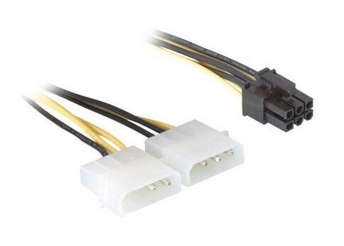 DeLock Stromadapter 6 pol. PCI-E zu 2x 4 pin Molex DeLock Stromadapter 6 pol. PCI-E zu 2x 4 pin Molex