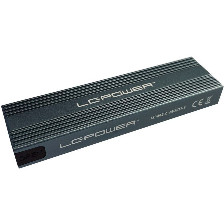 Externes USB 3.2 SSD Gehäuse M.2 NVMe LC-Power LC-M2-C-Multi-3 Anthrazit Externes USB 3.2 SSD Gehäuse M.2 NVMe LC-Power LC-M2-C-Multi-3 Anthrazit