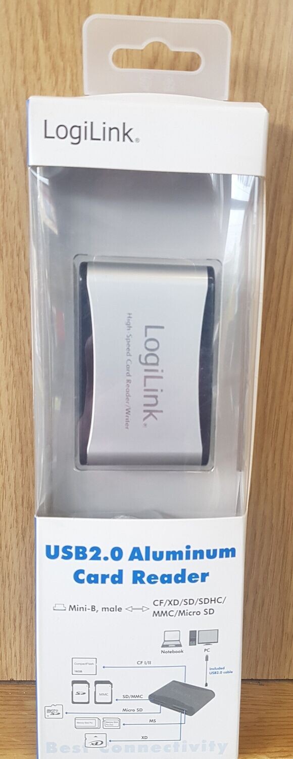 Multi Card Reader LogiLink USB 2.0 Extern Silber/Schwarz
