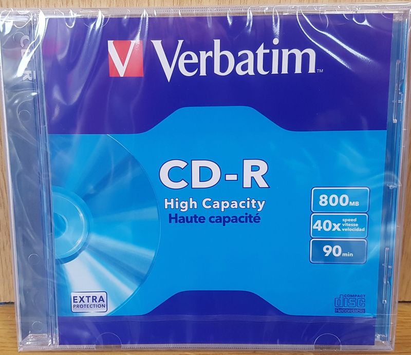CD-R 800 MB Verbatim 40x Jewel Case CD-R 800 MB Verbatim 40x Jewel Case