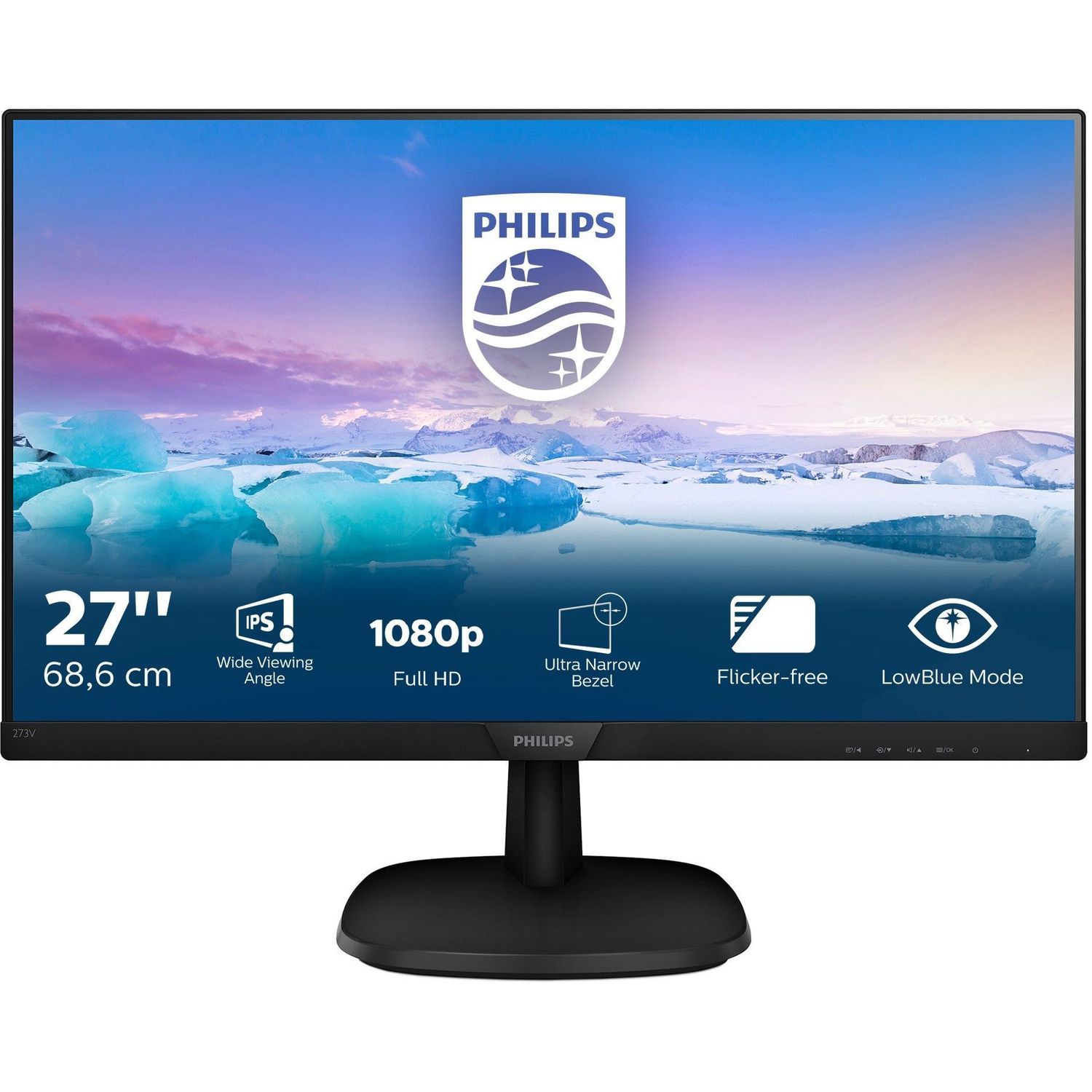 68,6 cm (27") Monitor Philips V-Line Black 75 Hz  Lautsprecher