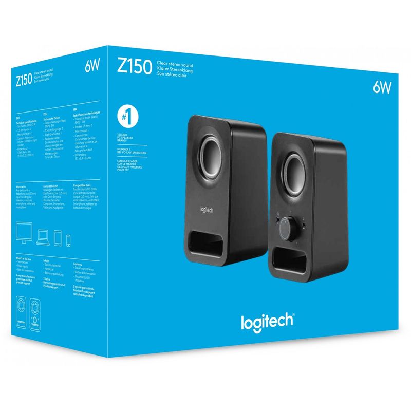 Logitech Boxen Z150 Schwarz Retail Logitech Boxen Z150 Schwarz Retail