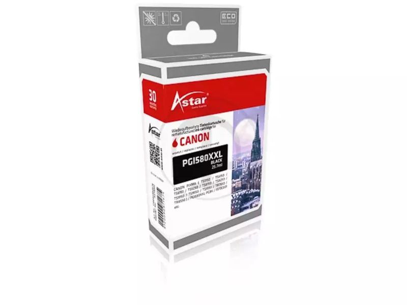 Astar Tinte XXL für Canon PGI-580 Pixma TS8250 Black 25,7 ml Astar Tinte XXL für Canon PGI-580 Pixma TS8250 Black 25,7 ml