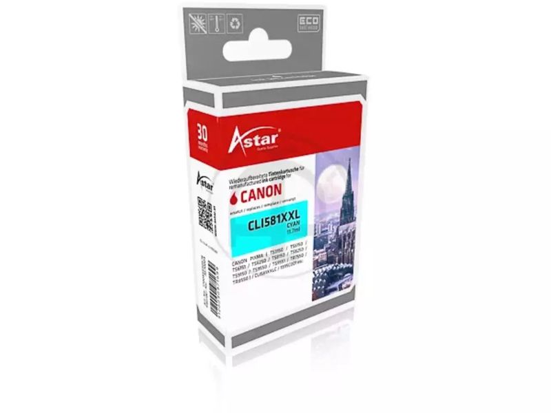 Astar Tinte XXL für Canon CLI-581 Pixma TS8250 Cyan 11,7 ml Astar Tinte XXL für Canon CLI-581 Pixma TS8250 Cyan 11,7 ml