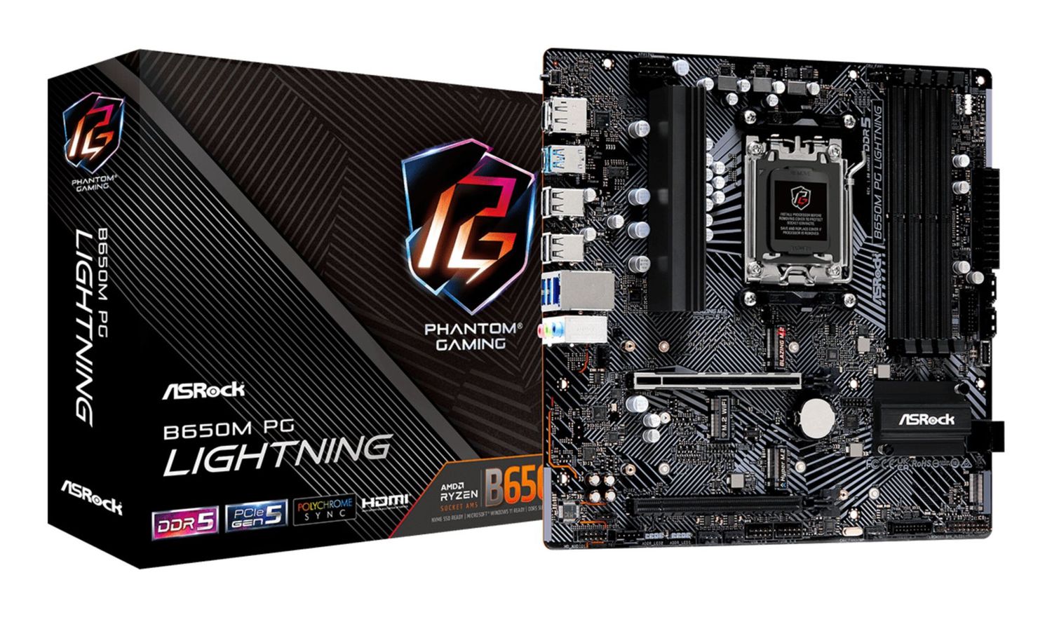 ASRock Mainboard B650M Phantom Gaming Lightning So. AM5