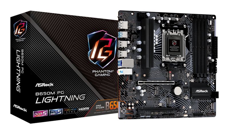 ASRock Mainboard B650M Phantom Gaming Lightning So. AM5 ASRock Mainboard B650M Phantom Gaming Lightning So. AM5