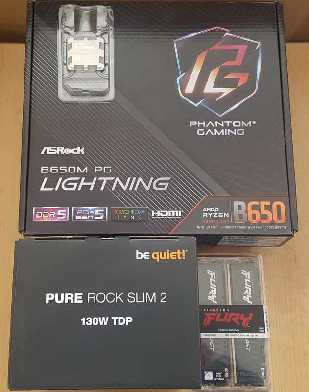 Aufrüstkit AMD Ryzen 7 7700 So. AM5 Tray, ASRock Mainboard B650M Phantom Gaming Lightning u. 32 GB DDR5 Kingston Fury Beast