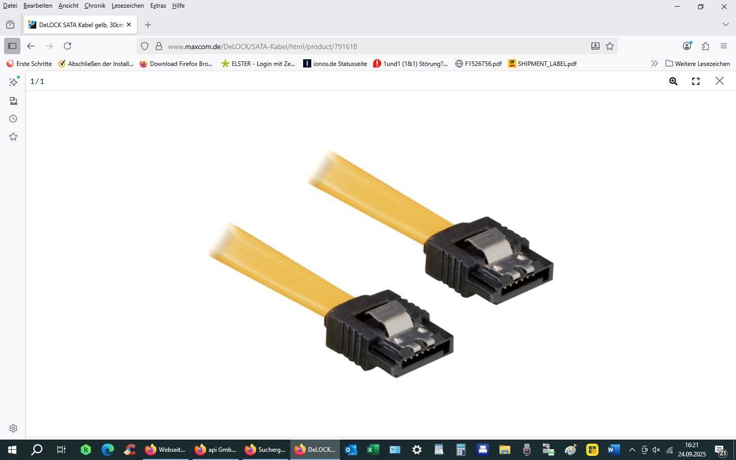 Delock SATA3 Kabel 0,5 m  St/St mit Clip