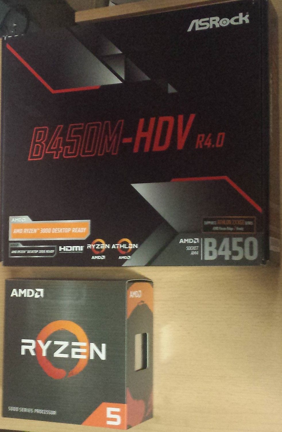 Aufrüstkit AMD Ryzen 5 5500 So. AM4 Boxed, ASRock Mainboard B450M-HDV - ohne Arbeisspeicher