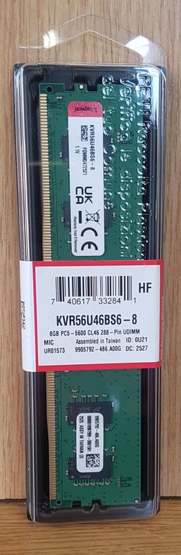 8 GB DDR5 RAM Kingston ValueRAM PC5600 8 GB DDR5 RAM Kingston ValueRAM PC5600