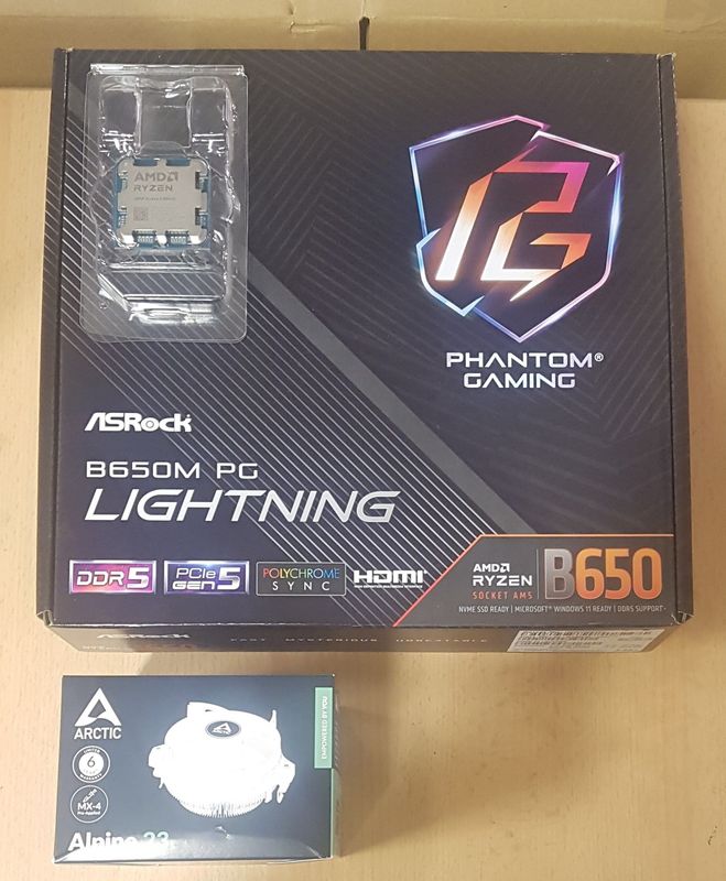 Aufrüstkit AMD Ryzen 5 9600X So. AM5 Tray, ASRock  Mainboard B650M Phantom Gaming Lightning - ohne RAM