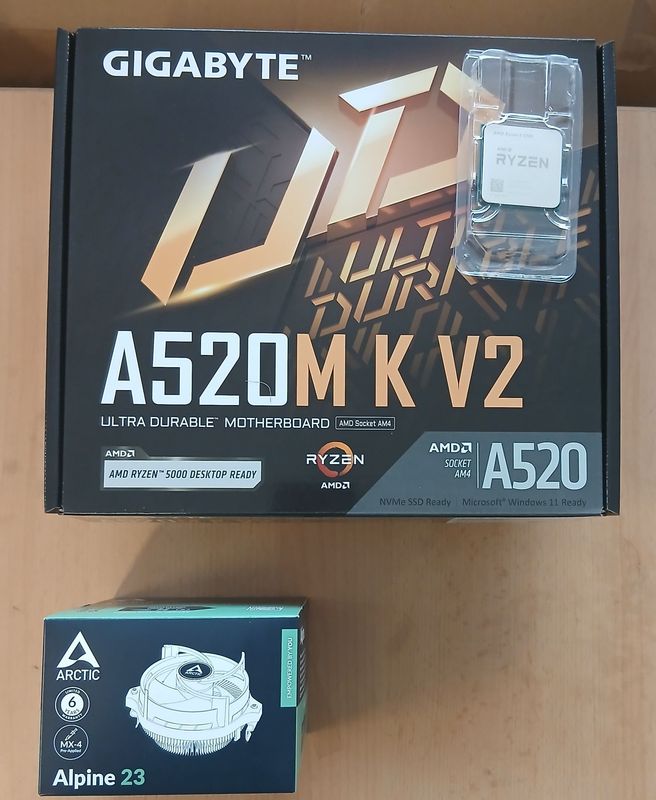 Aufrüstkit AMD Ryzen 5 5500 So. AM4 Tray, Gigabyte Mainboard A520M K V2 -ohne Arbeitsspeicher
