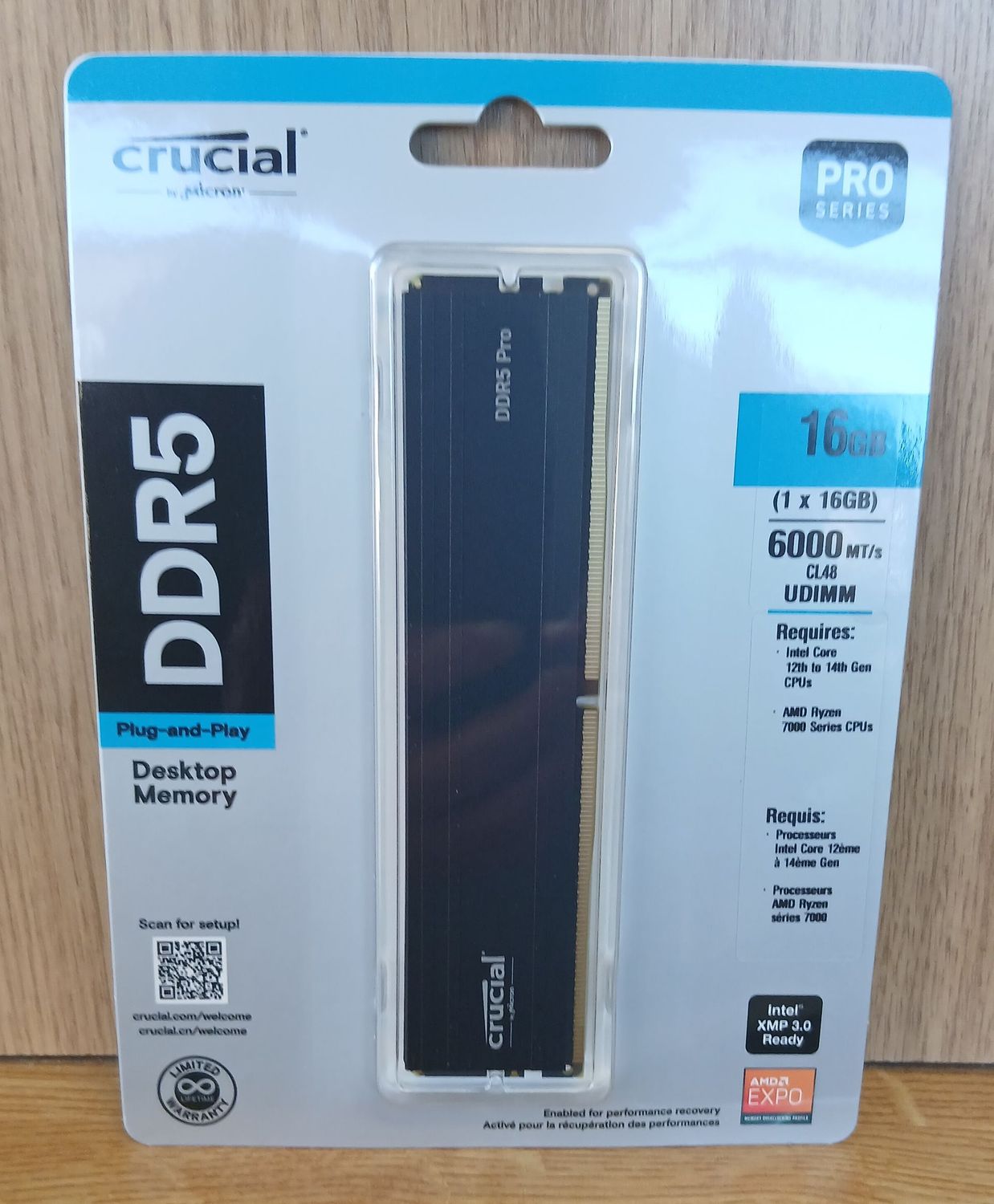 16 GB DDR5  RAM Crucial PRO 6000 MHz