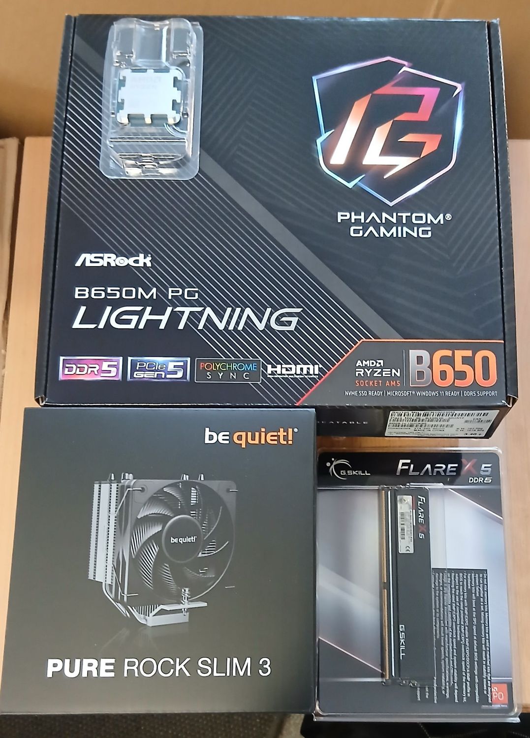 Aufrüstkit AMD Ryzen 7 8700F So. AM5 Tray, ASRock Mainboard B650 Phantom Gaming Lightning u. 16 GB G.Skill Flare X5 Aufrüstkit AMD Ryzen 7 8700F So. AM5 Tray, ASRock Mainboard B650 Phantom Gaming Lightning u. 16 GB G.Skill Flare X5