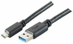 USB  Kabel Lanberg C-Stecker an USB A-Stecker 1 m schwarz