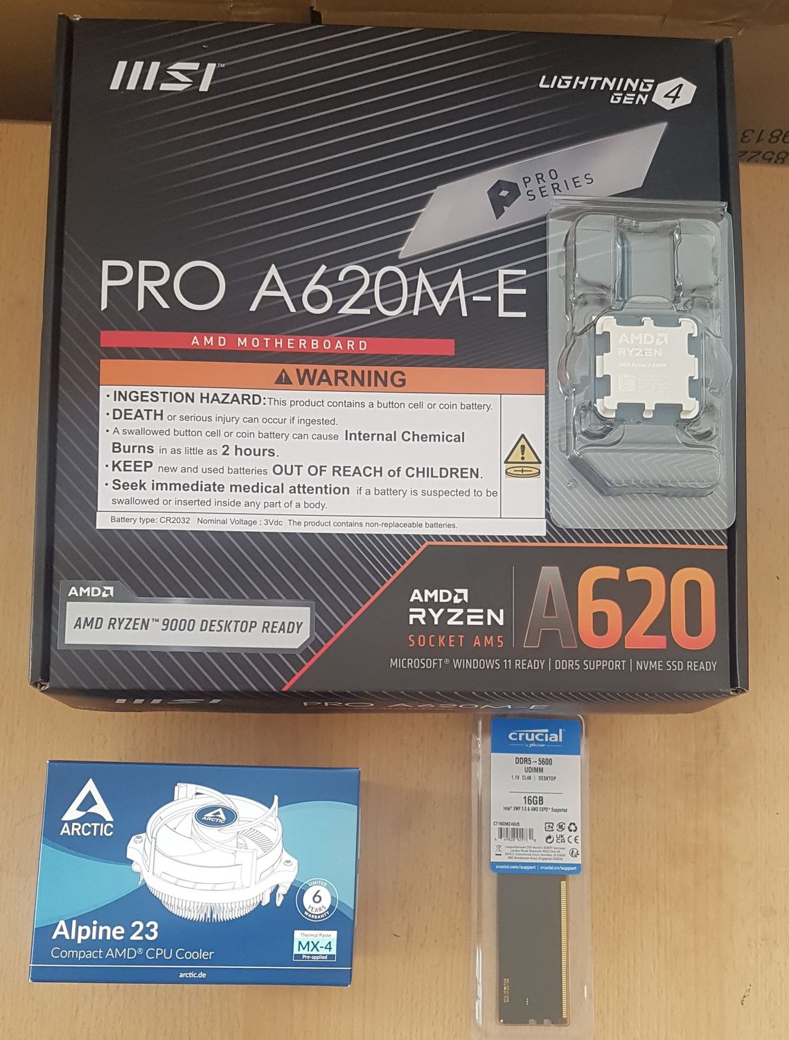 Aufrüstkit AMD Ryzen 5 8400F So. AM5 Tray, MSI Mainboard PRO A620AM-B EVO, ohne RAM