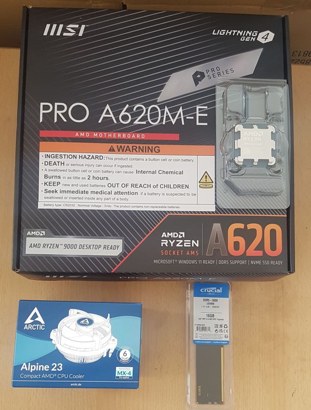 Aufrüstkit AMD Ryzen 5 8400F So. AM5 Tray, MSI Mainboard PRO A620AM-B EVO, ohne RAM