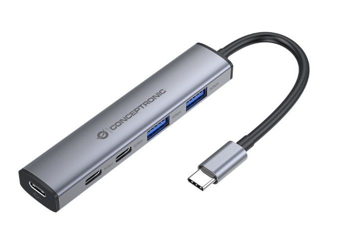 Conceptronic HUBBIES USB HUB USB-C an 2x USB-C, 2x USB-A u. USB-C PD 100 W Conceptronic HUBBIES USB HUB USB-C an 2x USB-C, 2x USB-A u. USB-C PD 100 W