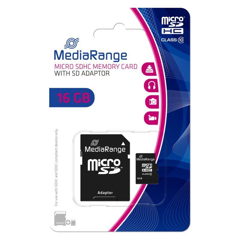 16 GB Mikro SD Card Media Range incl. Adapter
