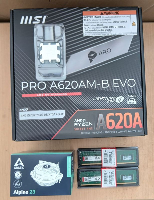 Aufrüstkit AMD Ryzen 5 7500F So. AM5 Tray, MSI Mainboard PRO A620AM-B EVO u. 16 GB Kingston Value Aufrüstkit AMD Ryzen 5 7500F So. AM5 Tray, MSI Mainboard PRO A620AM-B EVO u. 16 GB Kingston Value