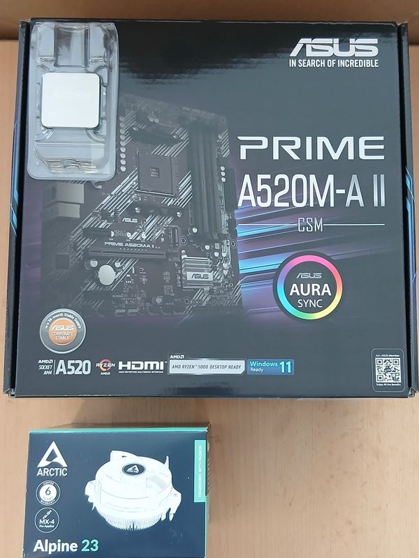 Aufrüstkit AMD Ryzen 5 5500 So. AM4 Tray, Asus Mainboard Prime A520M-A II -ohne Arbeitsspeicher Aufrüstkit AMD Ryzen 5 5500 So. AM4 Tray, Asus Mainboard Prime A520M-A II -ohne Arbeitsspeicher