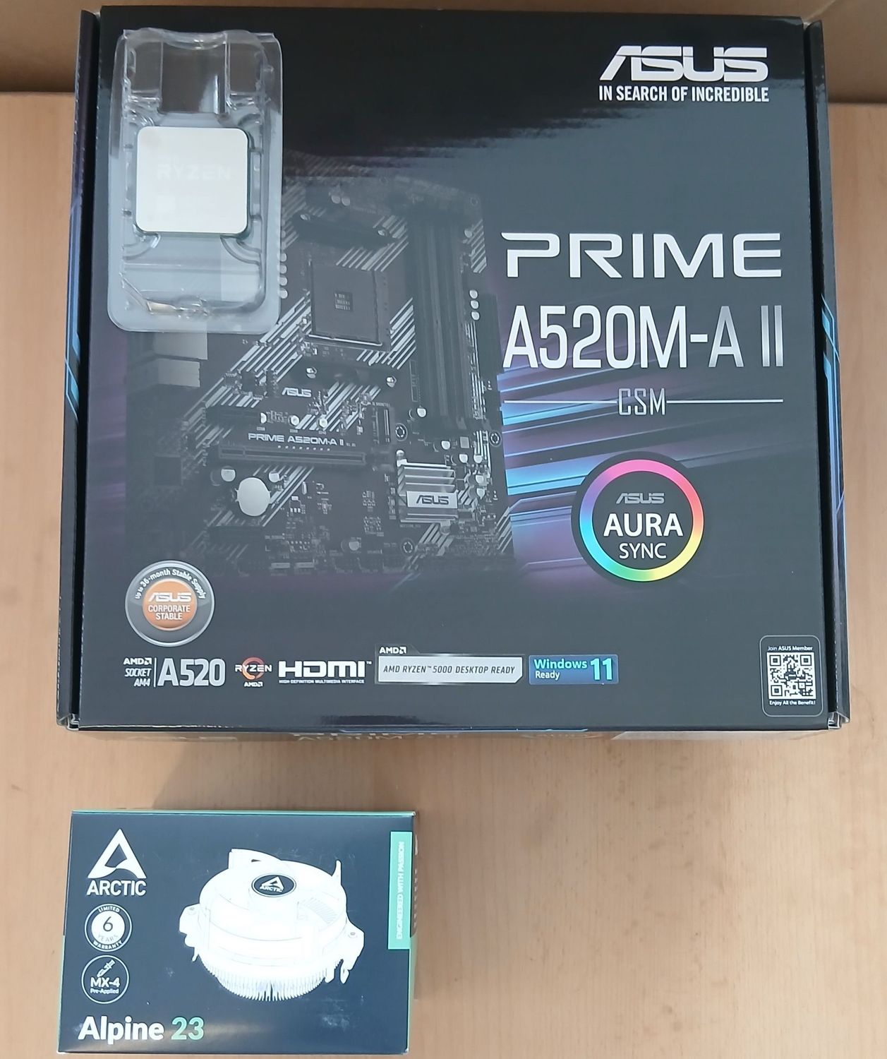 Aufrüstkit AMD Ryzen 5 5600X So. AM4 Tray, Asus Mainboard Prime A520M-A II -ohne Arbeitsspeicher Aufrüstkit AMD Ryzen 5 5600X So. AM4 Tray, Asus Mainboard Prime A520M-A II -ohne Arbeitsspeicher