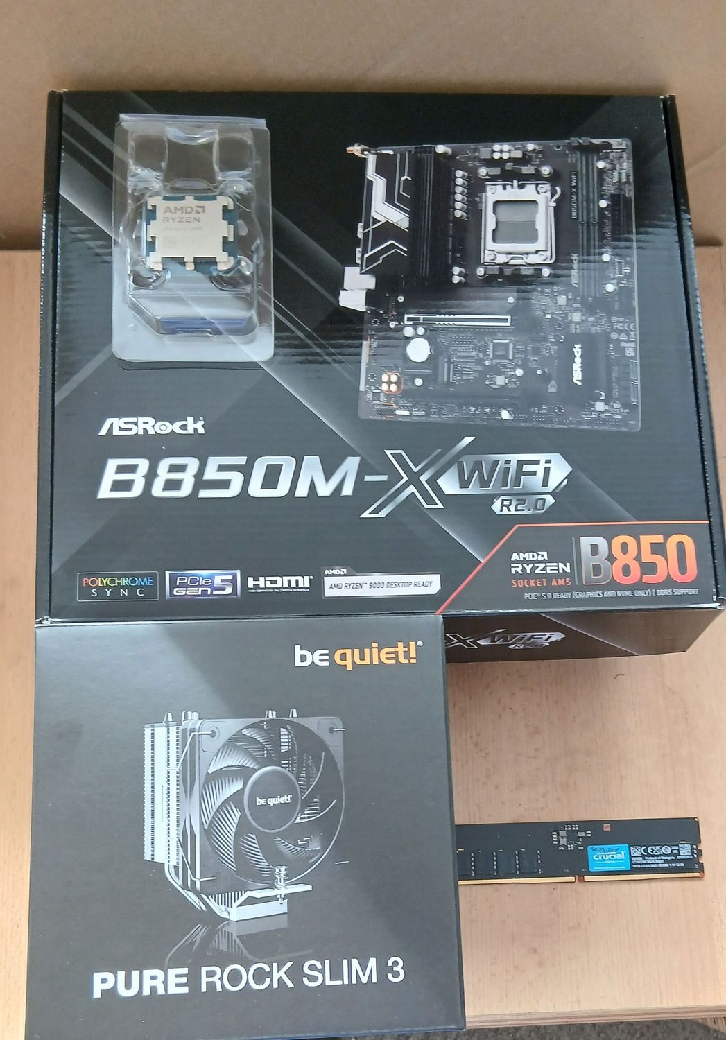 Aufrüstkit AMD Ryzen 7 8700F So. AM5 Tray, ASRock  Mainboard B850M-X Lightning u. 16 GB Kingston ValueRam