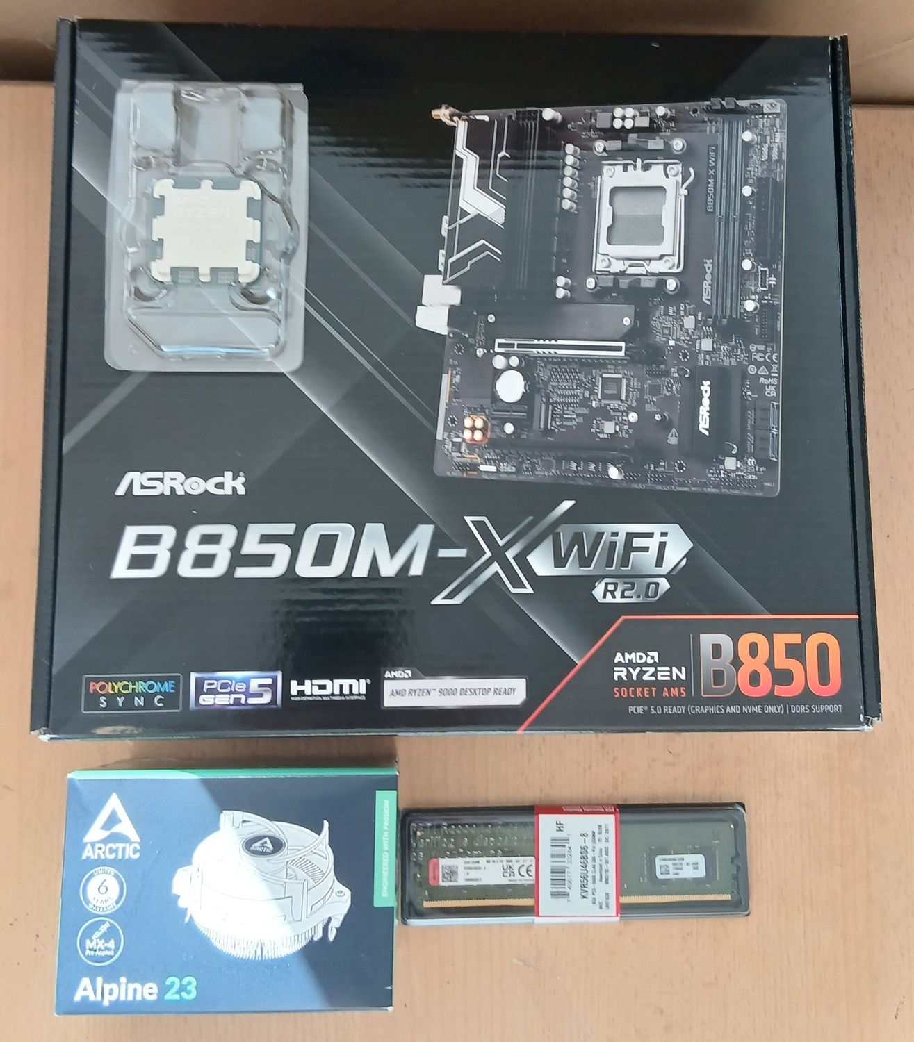 Aufrüstkit AMD Ryzen 5 7500F So. AM5 Tray, ASRock Mainboard B850M-X WiFi R2.0 u. 8 GB Kingston Value Aufrüstkit AMD Ryzen 5 7500F So. AM5 Tray, ASRock Mainboard B850M-X WiFi R2.0 u. 8 GB Kingston Value
