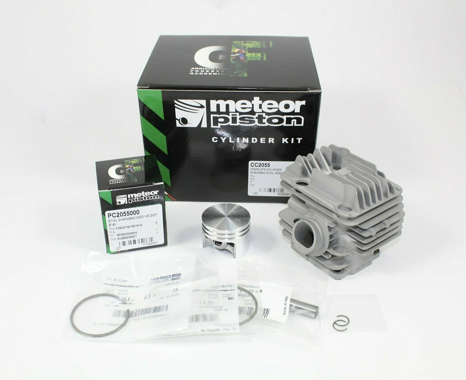 Zylinder für STIHL MS 200 ( T ) 020, 40mm Nikasil Meteor