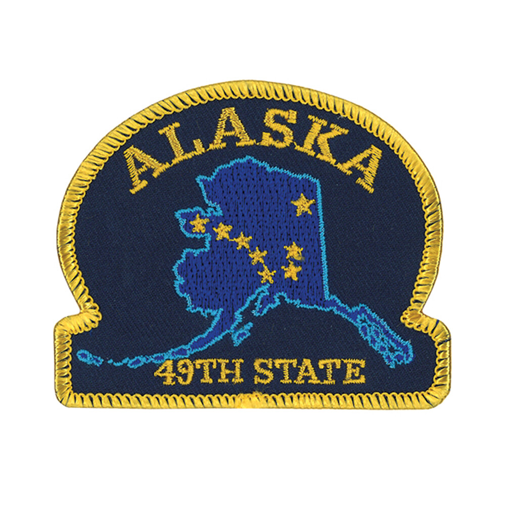 Alaska Embroidered Patch with Map Bear and Tree New & Unused Alaska Patch 