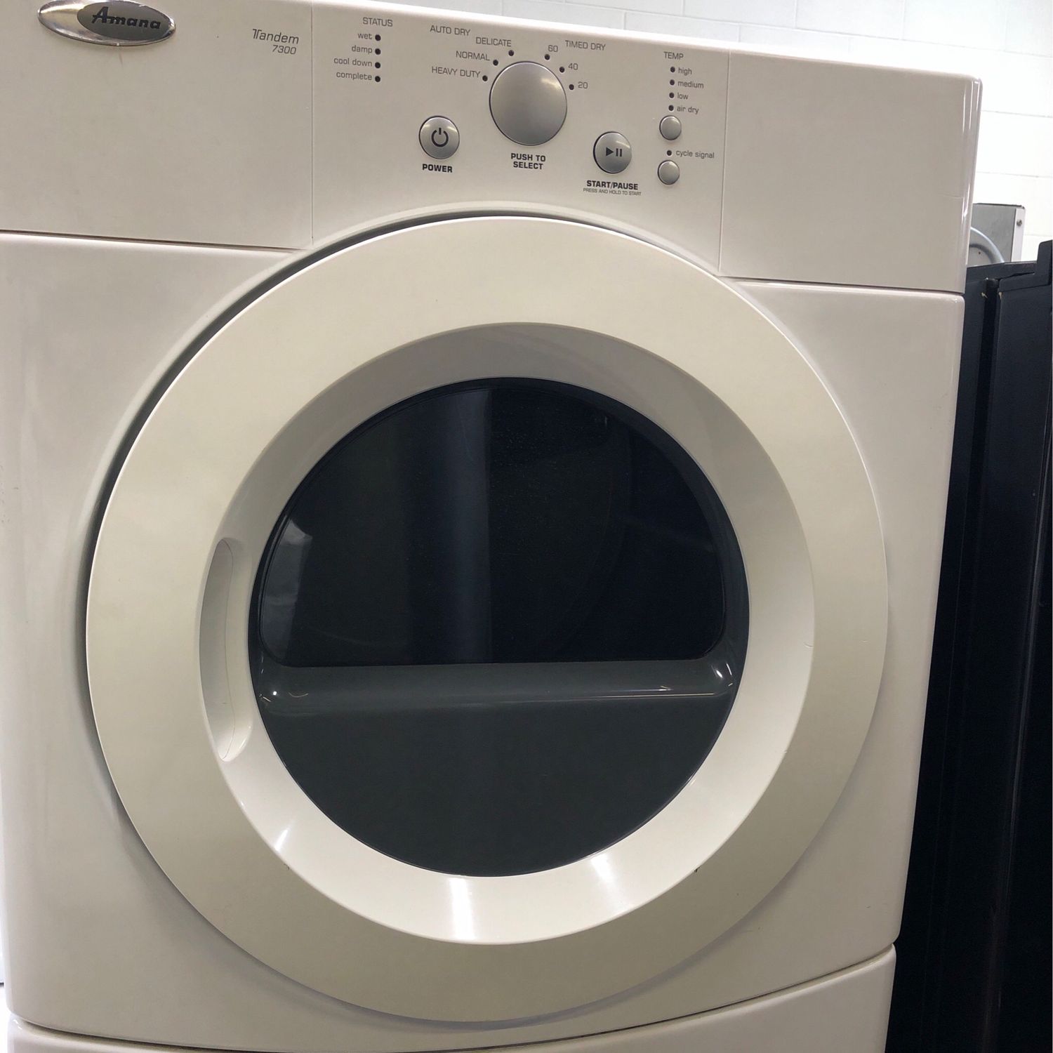 Amana YNED7300WW Dryer, 27" Width, Electric Dryer, 6.7 cu. ft. Capacity, 6 Dry Cycles