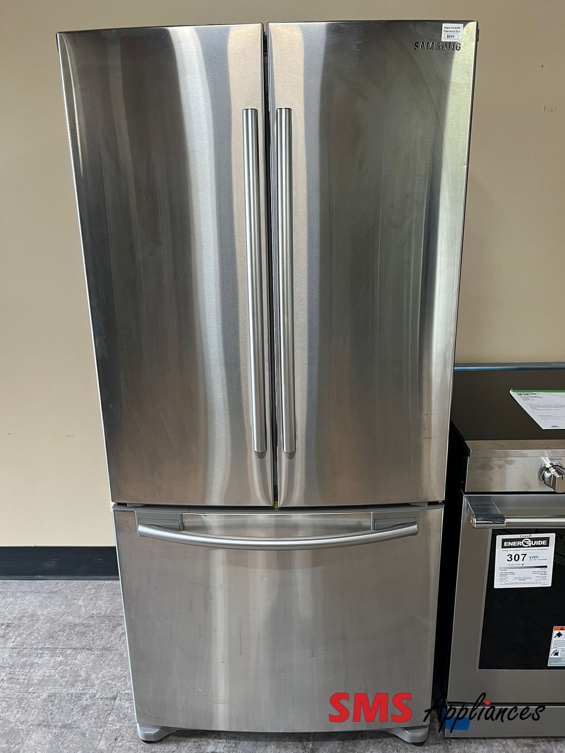 Samsung RF197ACRS French Door Refrigerator, Counter Depth, 17.8 cu. ft. Capacity, Stainless Steel colour