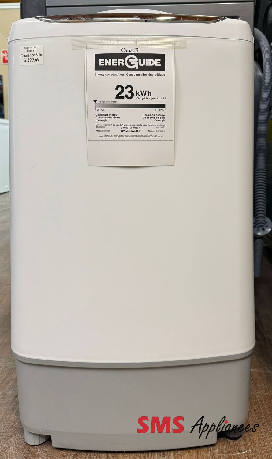 BRAND NEW Danby 0.9 cu. ft. Compact Top Load Washing Machine in White DWM030WDB-6