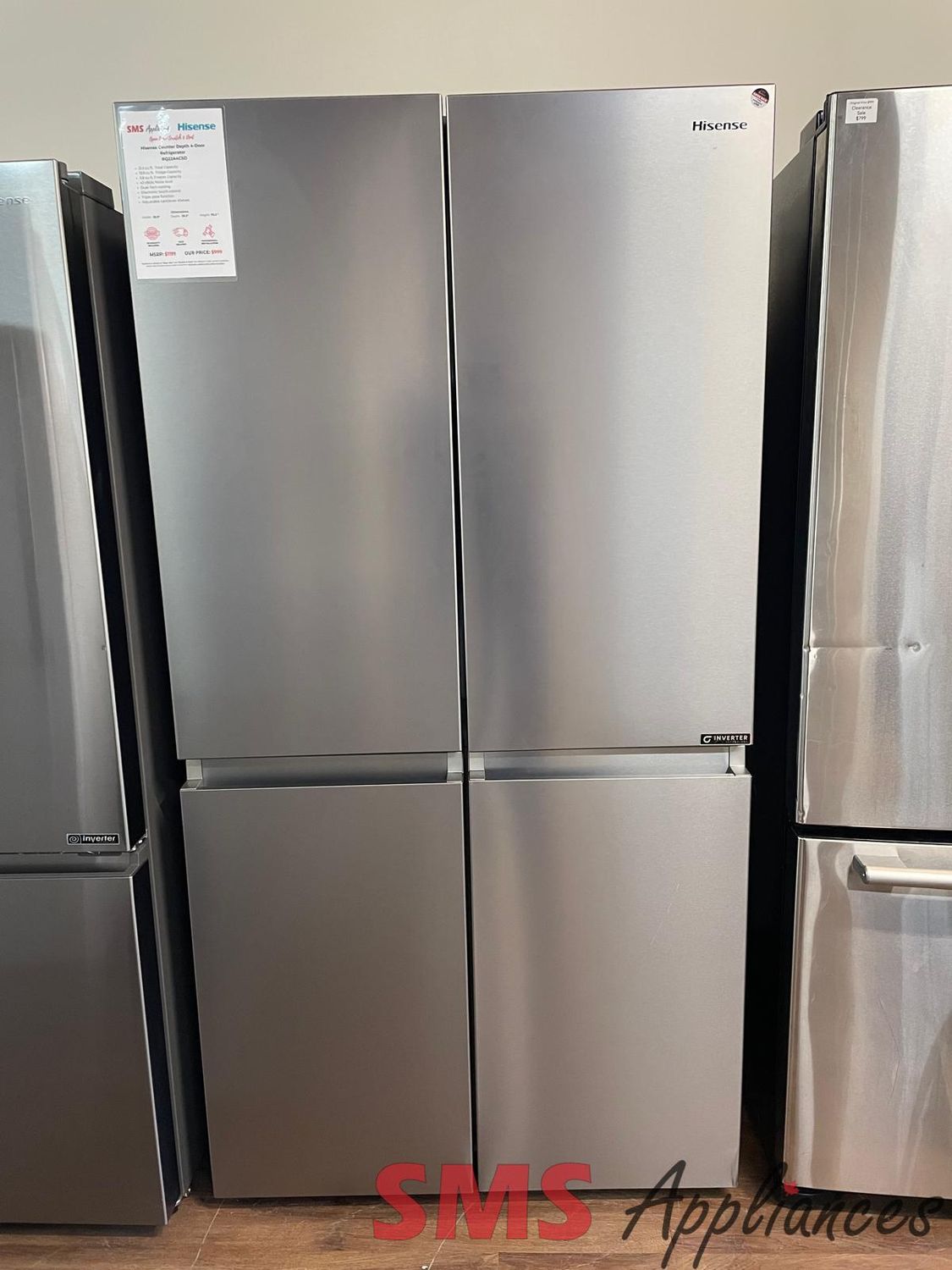 OPEN BOX - Scratch & Dent, HISENSE 36" Refrigerator, RQ22A4CSD