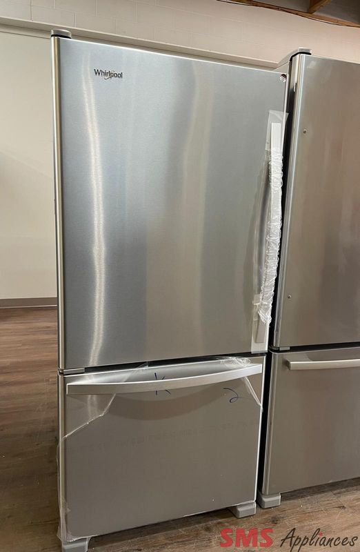 OPEN BOX - Scratch & Dent, WHIRLPOOL 29 3/4" Bottom Mount Fridge, WRB329LFBM