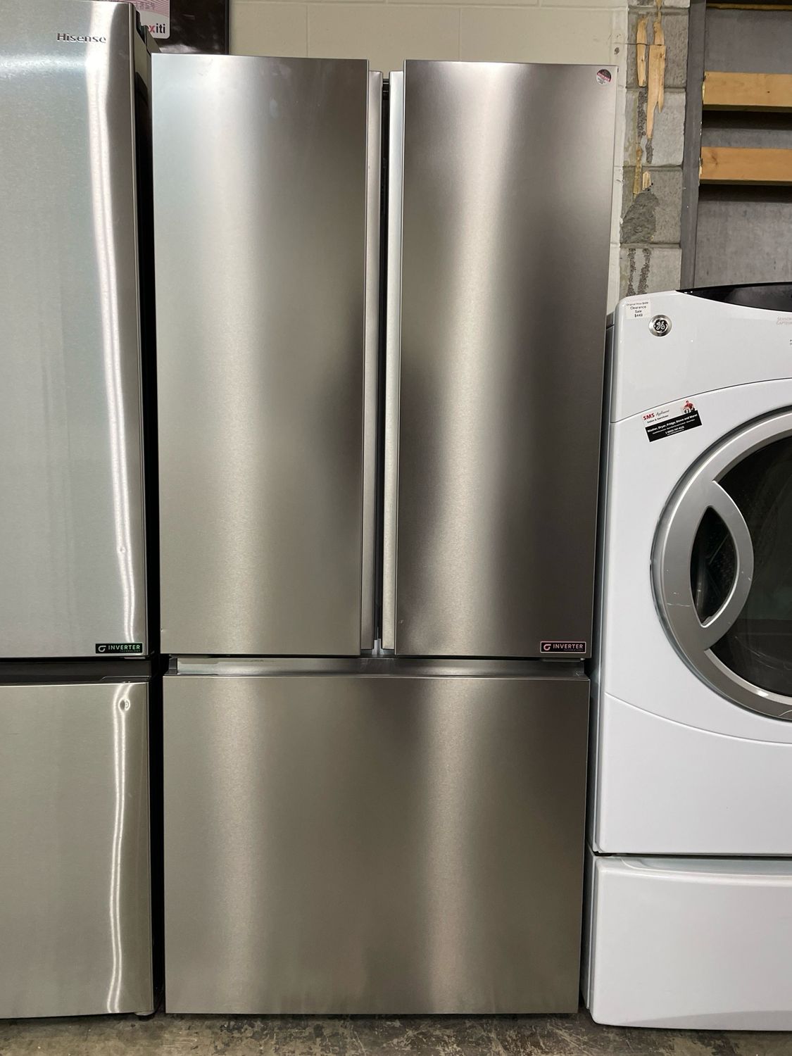 OPEN BOX - Scratch & Dent, HISENSE 20.8 Cu Ft French Door Refrigerator, RF21A3FSE