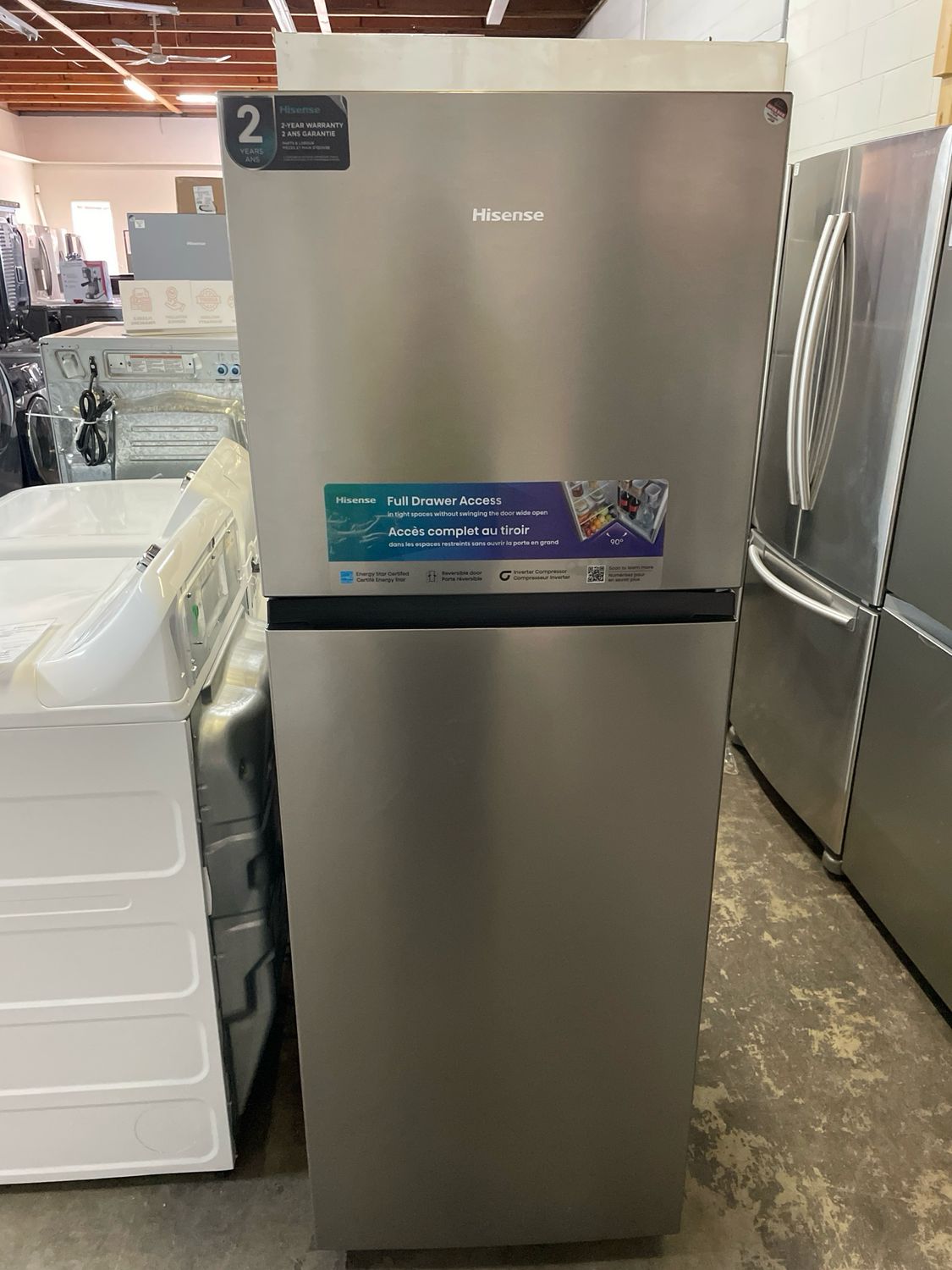 OPEN BOX HISENSE counter-Depth Top mount Refrigerator, RT12A2CSE