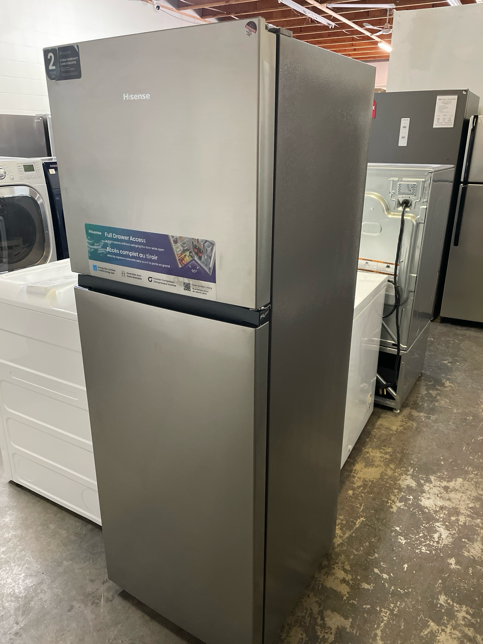 OPEN BOX HISENSE counter-Depth Top mount Refrigerator, RT12A2CSE