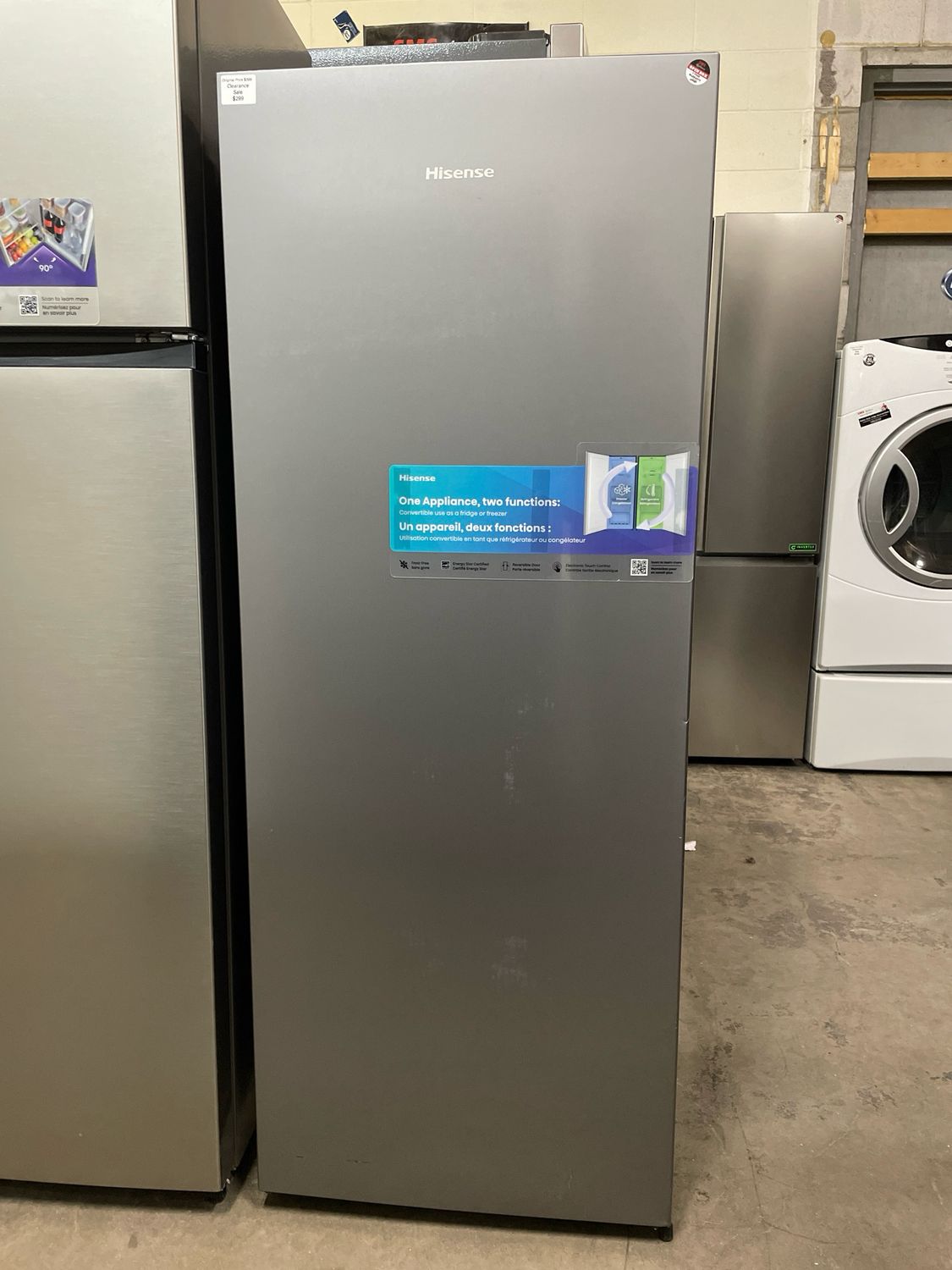 OPEN BOX - Scratch & Dent, HISENSE Convertible Fridge/Freezer, FV06C7ASE